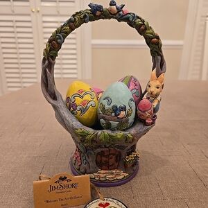SOLD!!! Jim Shore 2012 Easter Basket with Colorful Eggs. Original Box